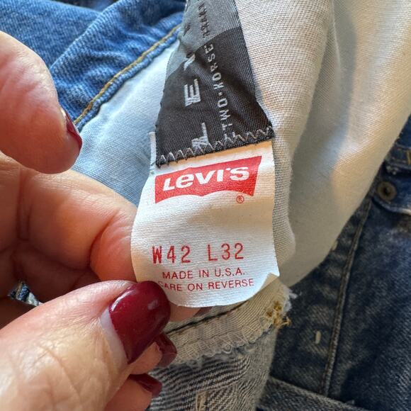 Vtg 80s 90s Levi's 549 Relaxed Fit Jeans W42 L32 Acid Wash Stone Wash USA Made - Picture 11 of 12